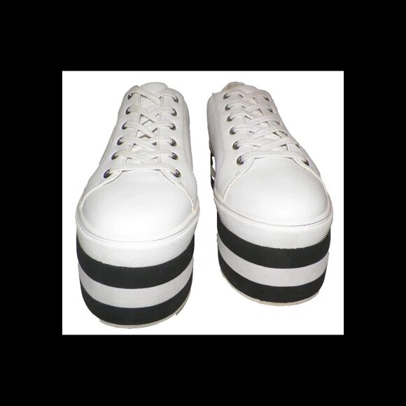 Women's 10 Steve Madden 3 inch Platform Sneaker Shoes Glam Goth Punk - Picture 1 of 11